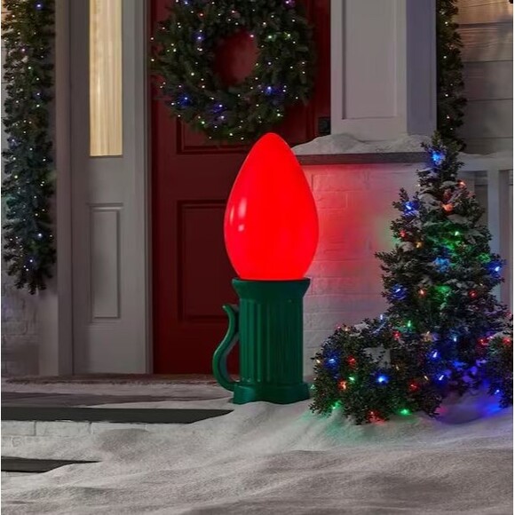 Home Accents Holiday Other - HOME ACCENTS HOLIDAYS 3 Ft Battery Operated LED Jumbo Bulb Blow Mold  RED